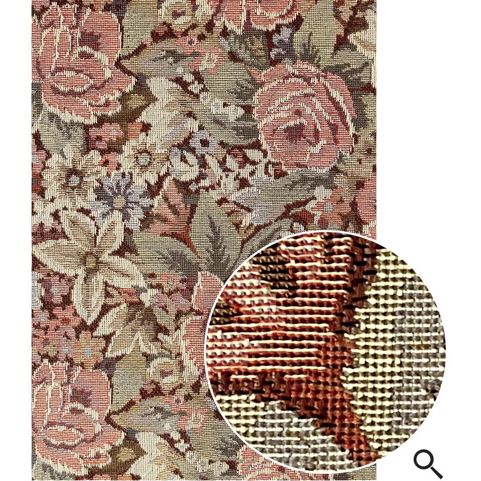 ESTAhome fotobehang geborduurd bloemmotief roze en groen - 200 x 279 cm