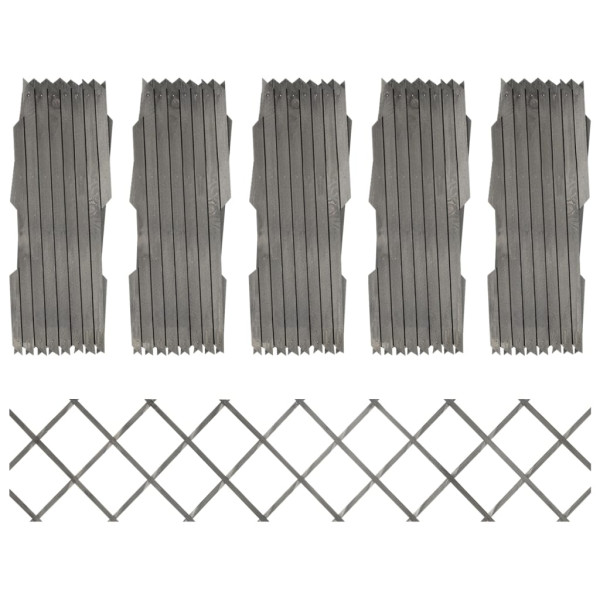 Kratka Ogrodowa 5 Szt. Panel Drewno 180x30 cm Szary