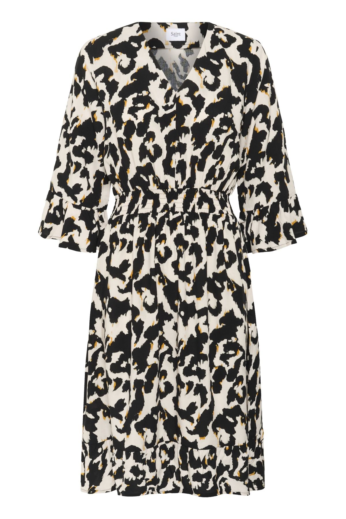Saint Tropez Marca 3/4 Sleeve V-Neck Midi Dress