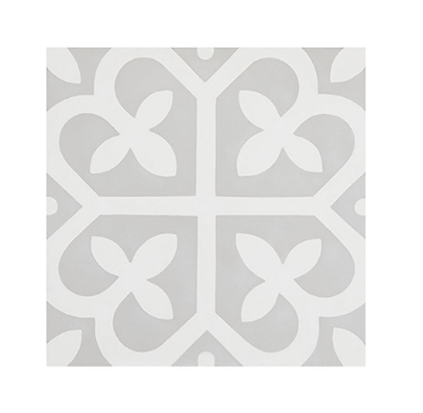 Boite de 24 Carreaux de ciment véritable 0,96m2 / Carreaux de ciment artisanaux pour sol et mur coloris gris et blanc