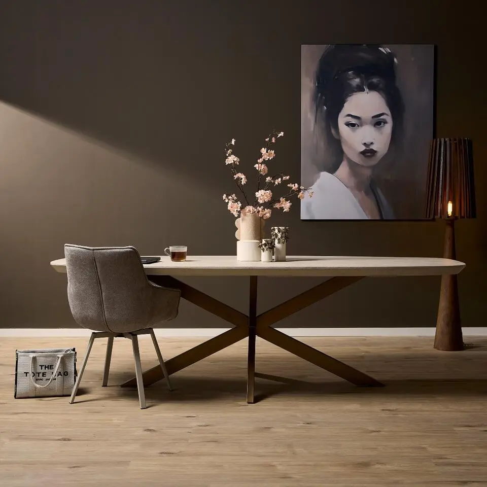 StarFurn - Eettafel Madison 240 cm Deens Ovaal - zand/brons