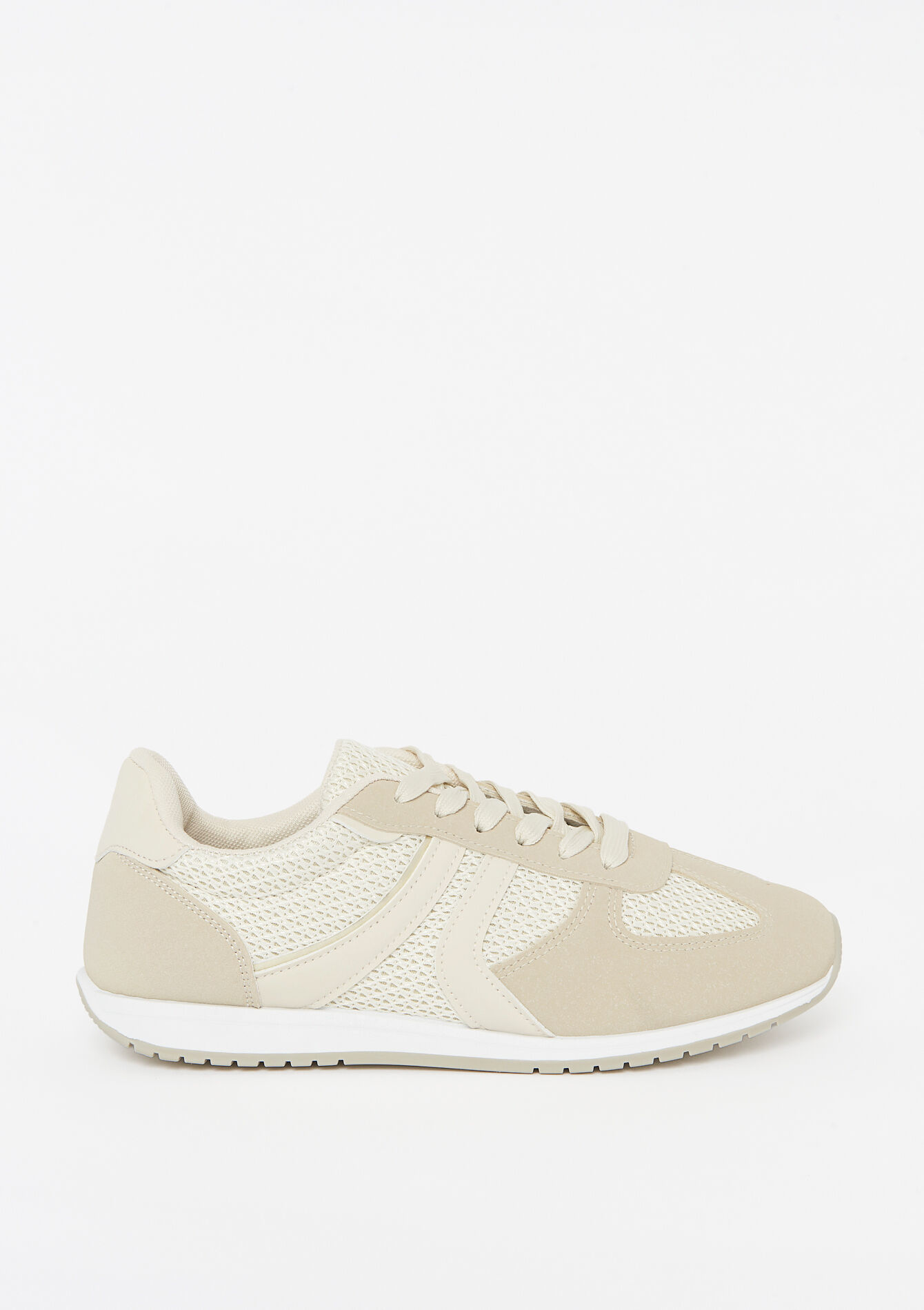 Sneakers in tweemateriaal