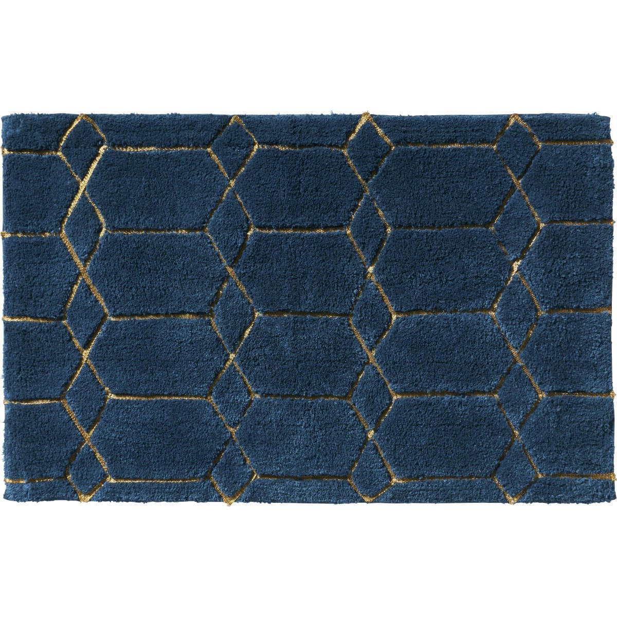 AQUA POOL - Tapis de bain coton fantaisie bleu 50x80cm