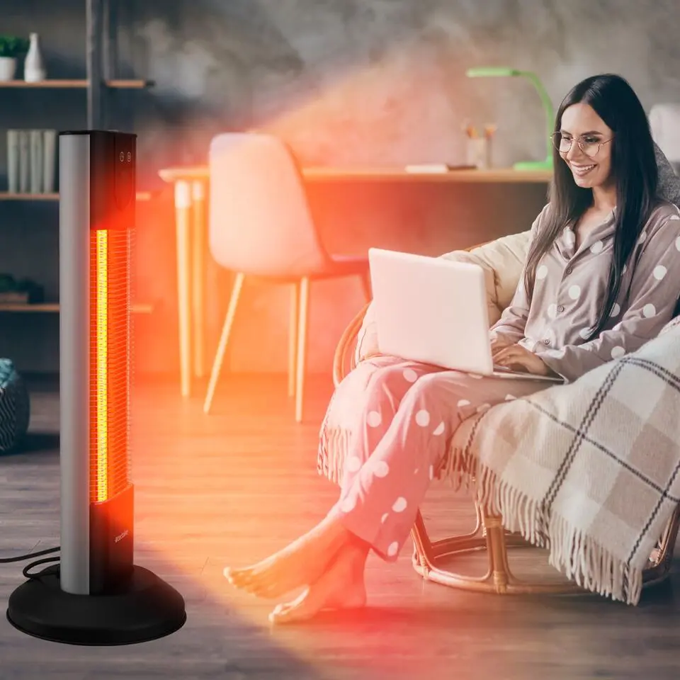 tectake Infraroodstraler Solaris Terra 1500W met timerfunctie, Zwart