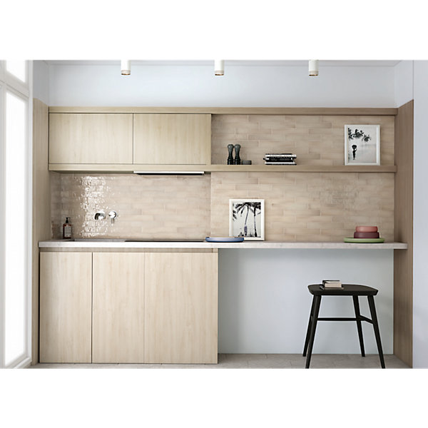 Carrelage mur effet zellige beige 6,5x40 cm MANACOR BEIGE ARGILE