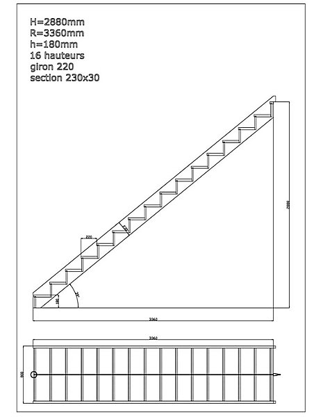 Escalier Droit Sapin Gavia Escalier Droit 288 CmKit RecoupableSapin Avec Contremarches H Sol Sol 288 Cm