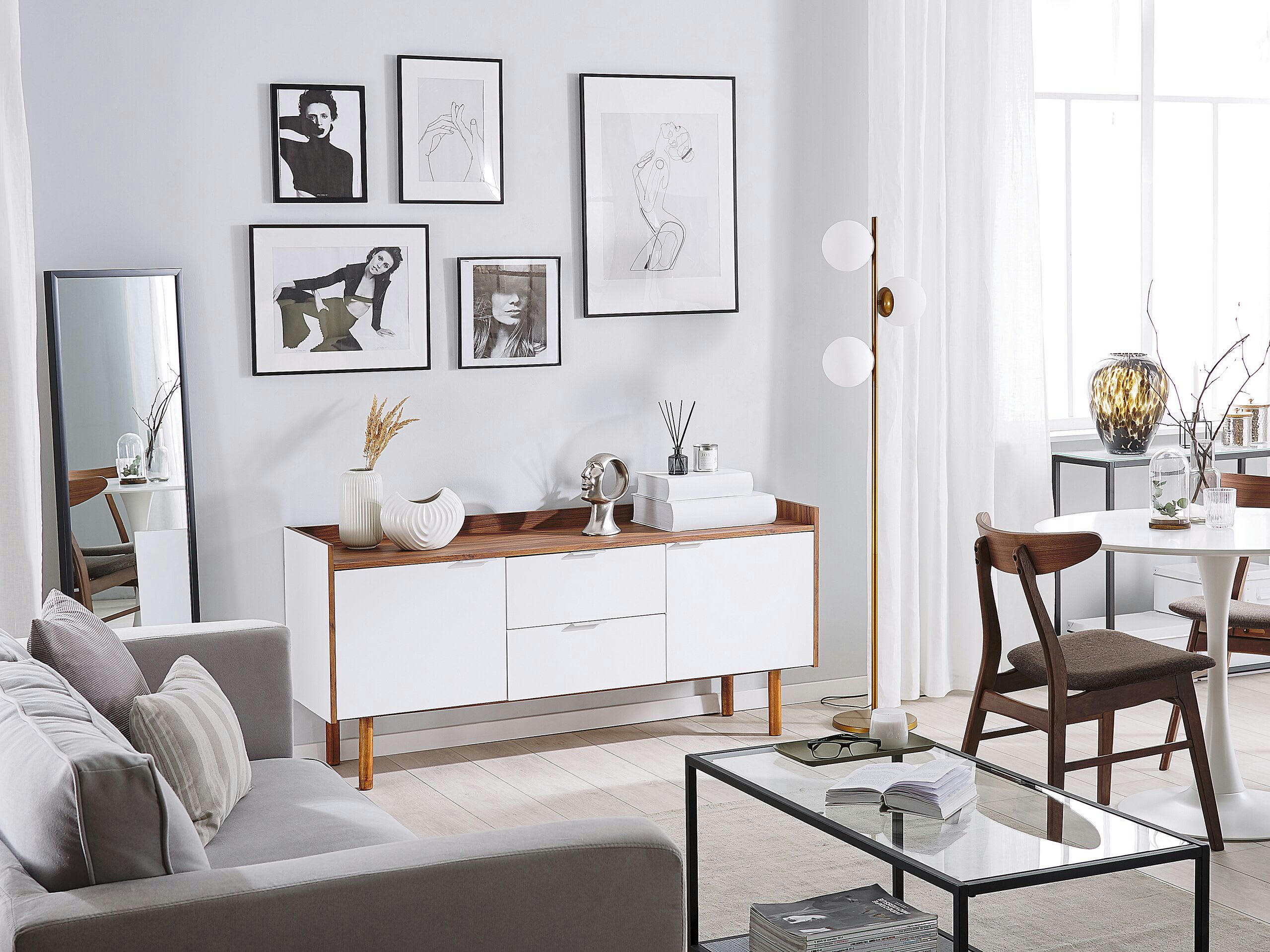 MADERA - Commode blanche et bois foncé