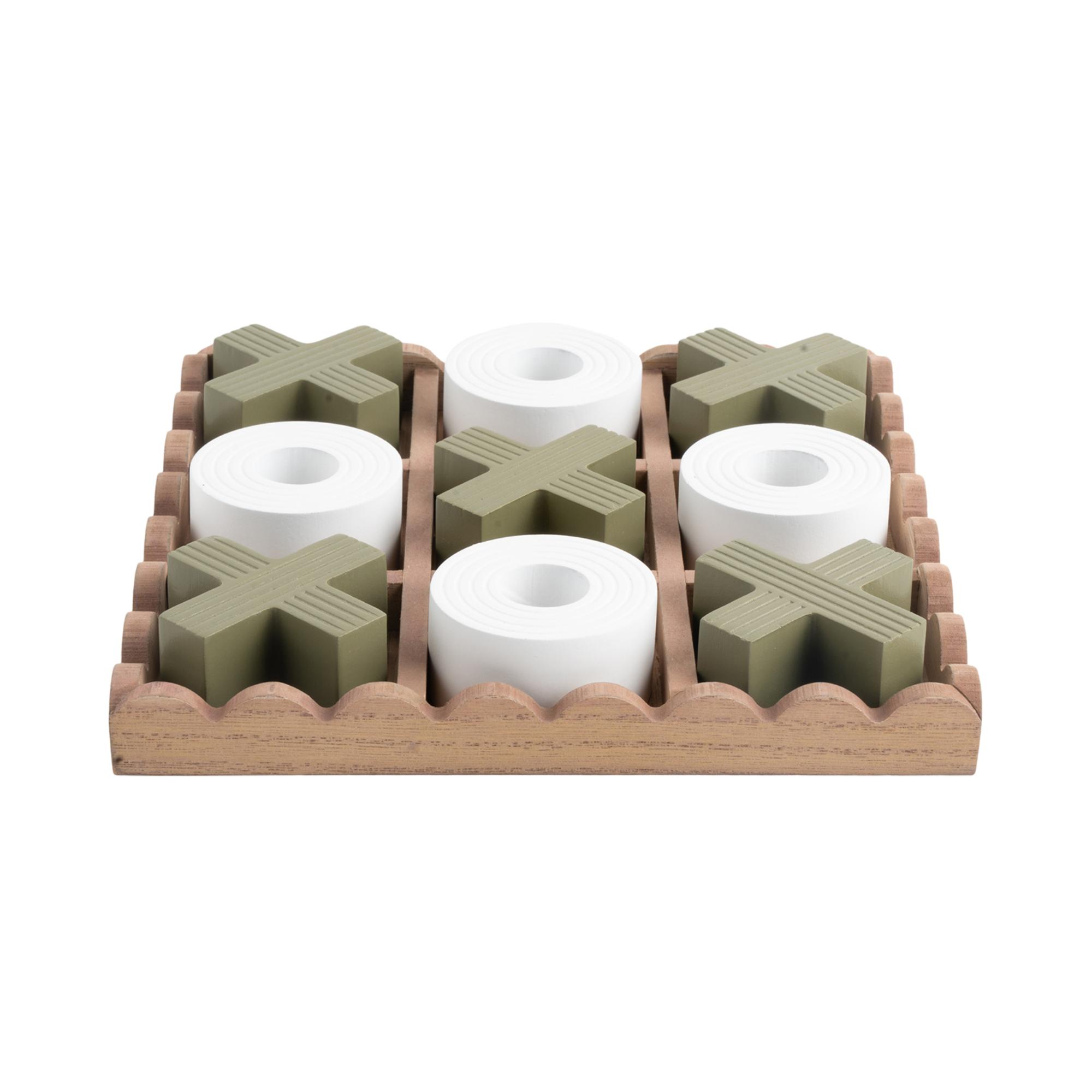 Present Time ornament Tic Tac Toe - groen - 18.5x18.5x5cm
