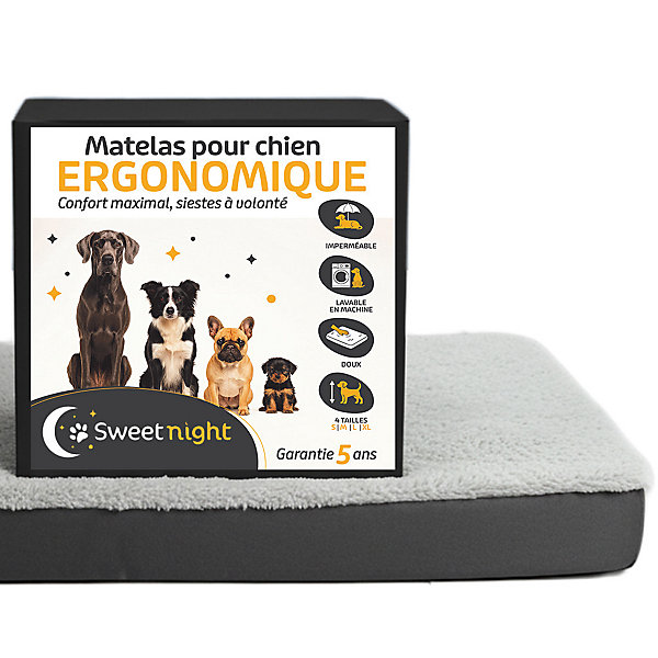 Panier Tapis pour Chien - Coussin Imperméable - Matelas Déhoussable - Ergonomique - 89x58 cm