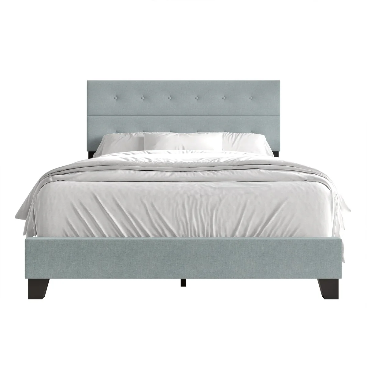 CraftPorch Luxury Button Tufted Upholstered Linen Bed