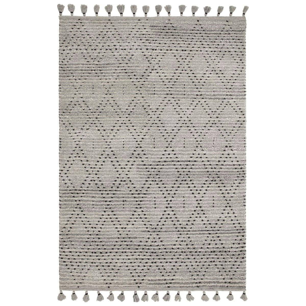 NEDJ - Tapis de salon en laine gris 200x290 cm