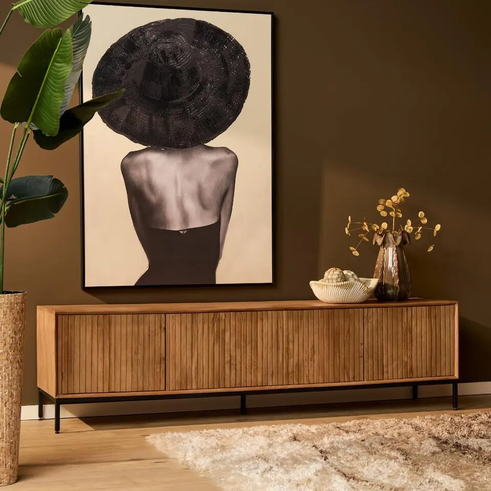 Tv-meubel Naturel Hout - 210x45x55cm - Madison