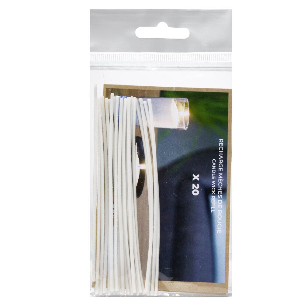 Mèche pour bougie x20 cire blanche