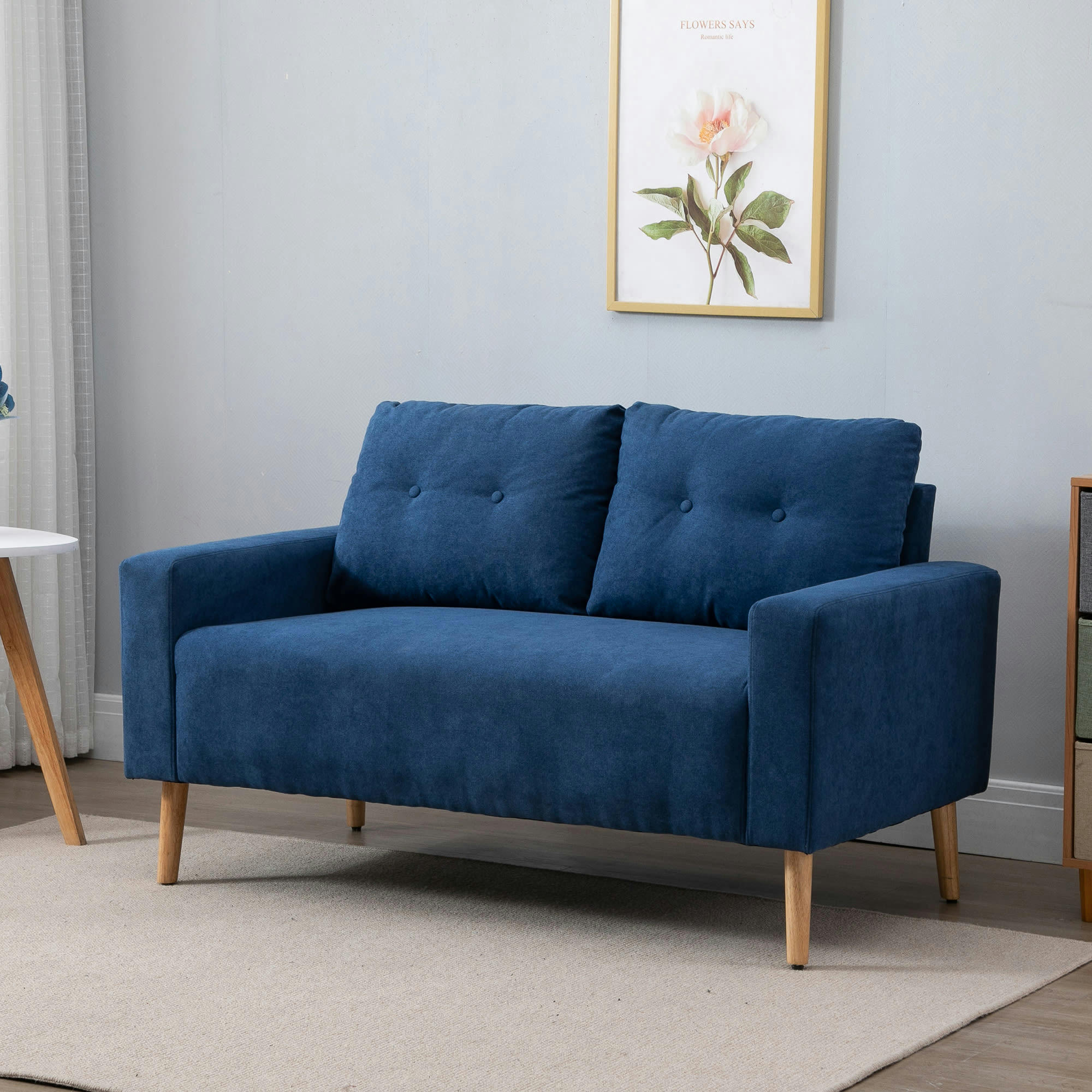 - Canapé 2 places design scandinave tissu