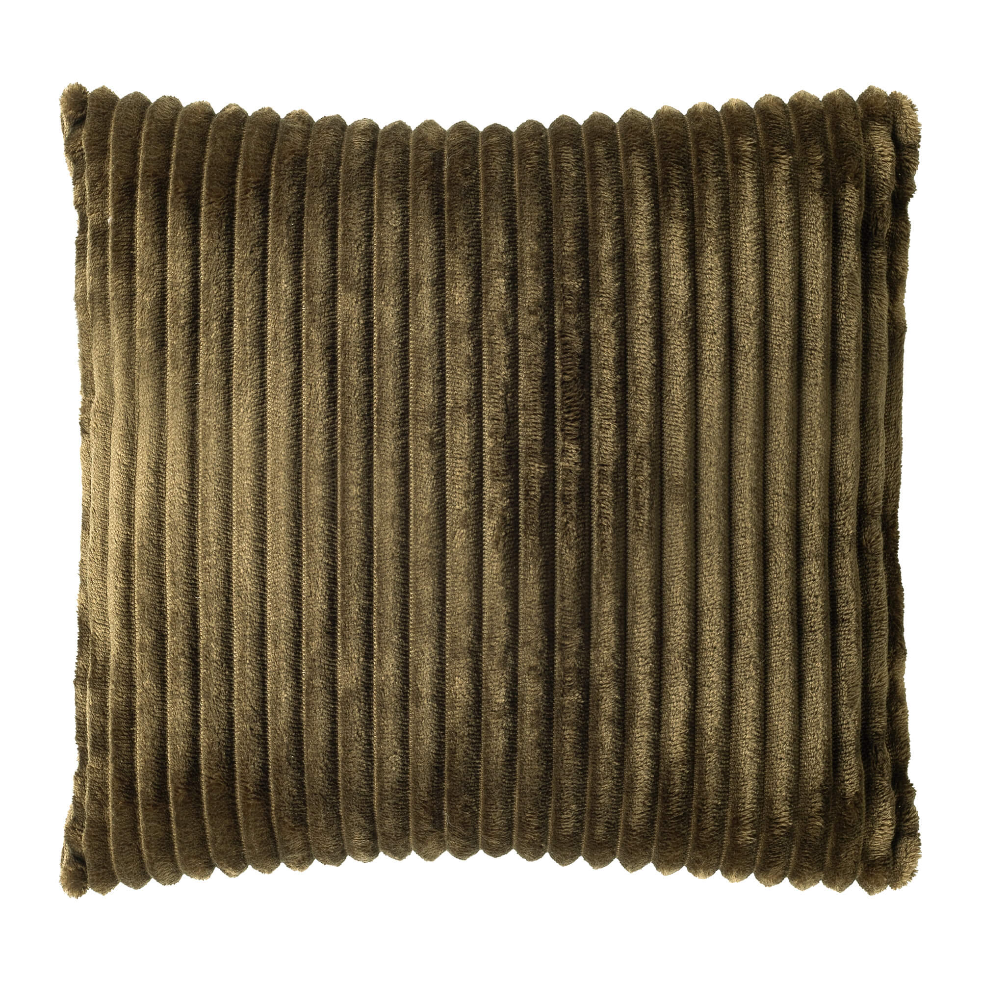 MART - sierkussen 45x45 cm - zacht ribfluweel - gerecycled - Military Olive - groen