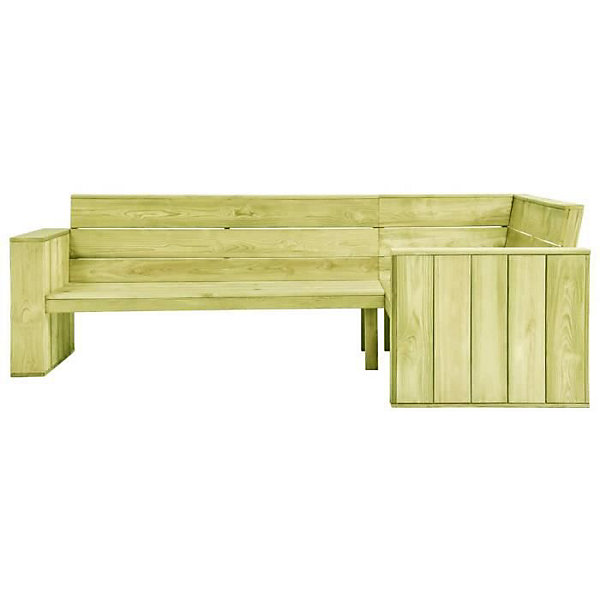 Banc d'angle de jardin - vidaXL - 239 cm - Bois de pin imprégné - 3 personnes - Extérieur