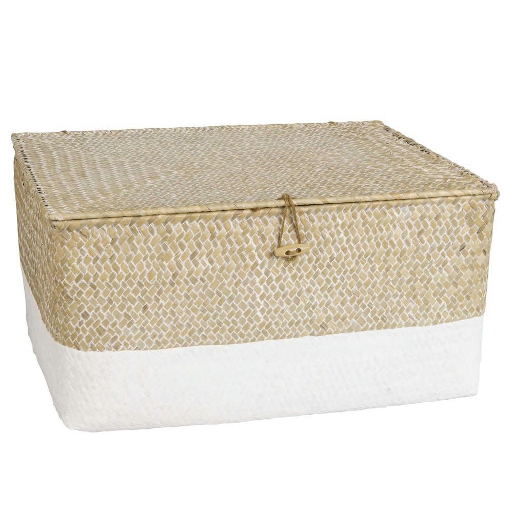 - 2 boîtes en vannerie blanchie