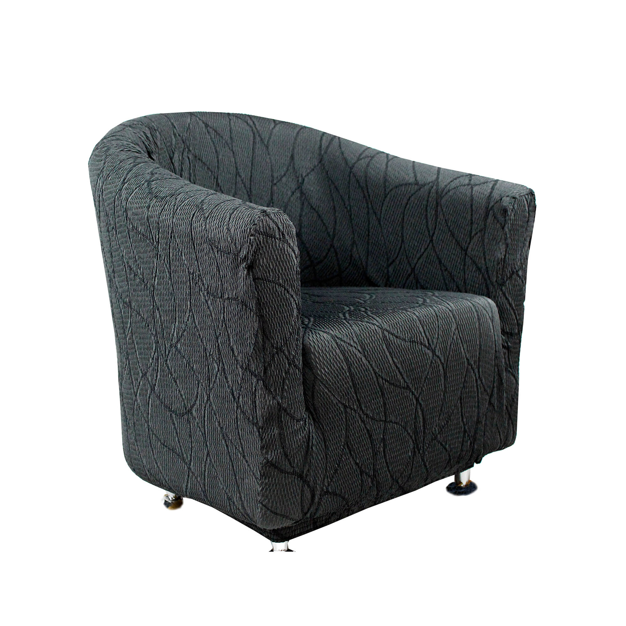 Housse extensible motif jacquard "serpentins" spéciale fauteuil cabriolet