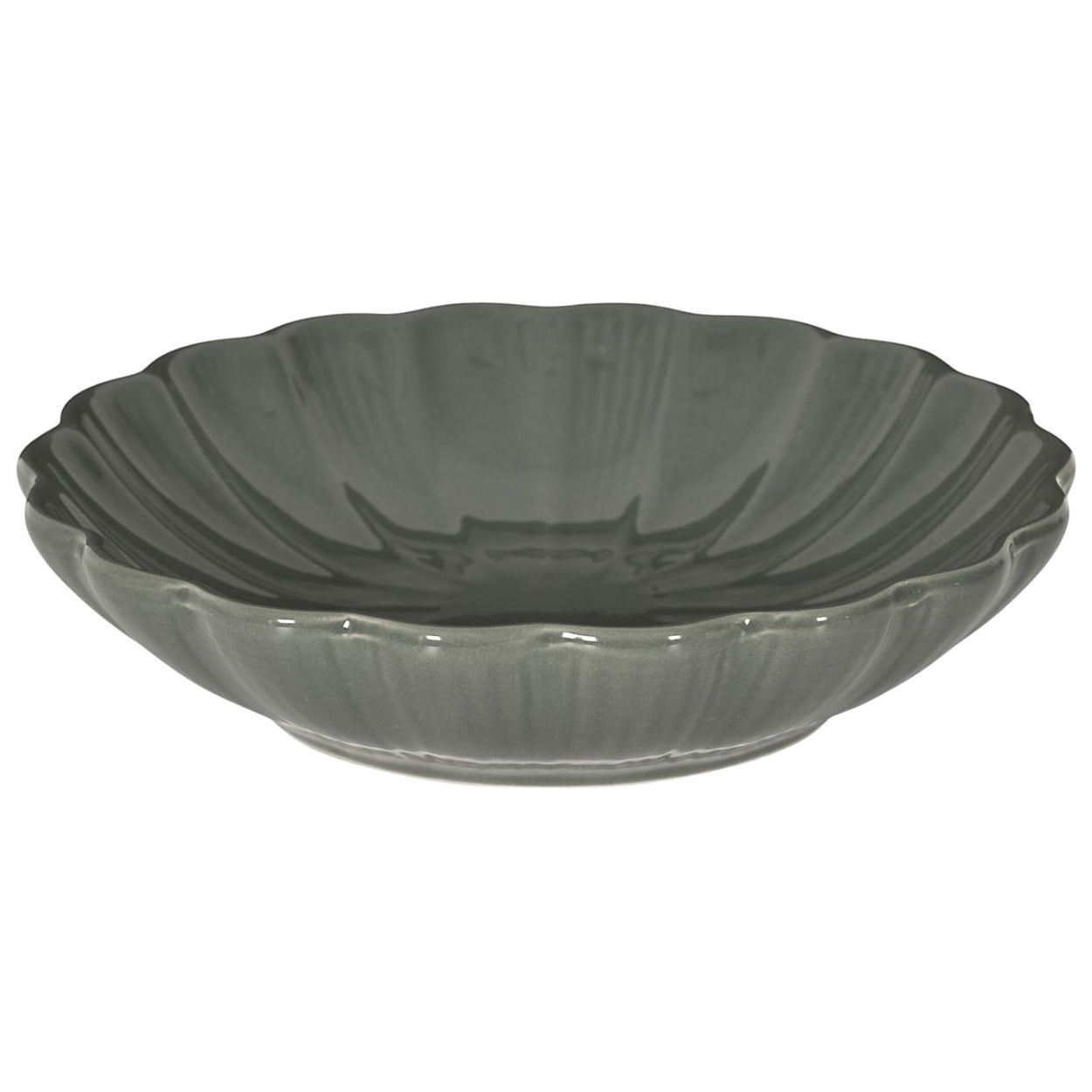 Głęboki talerz obiadowy 20 cm Eden szary ceramiczny