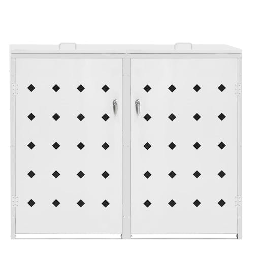 NNEVL Double Wheelie Bin Shed 240 L Stainless Steel
