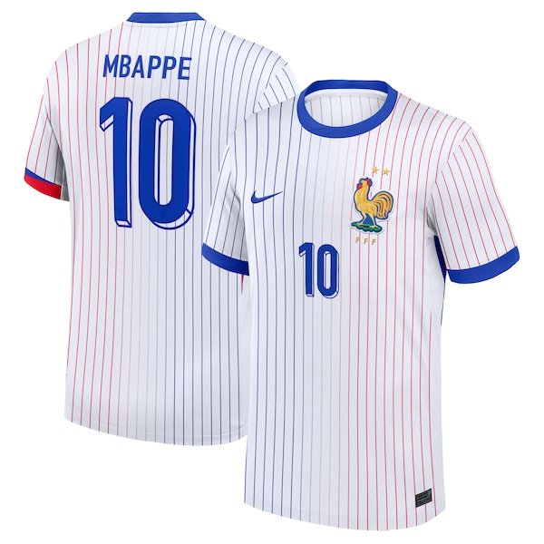 Kylian Mbappe France National Team Nike 2024 Away Replica Jersey - White/Blue