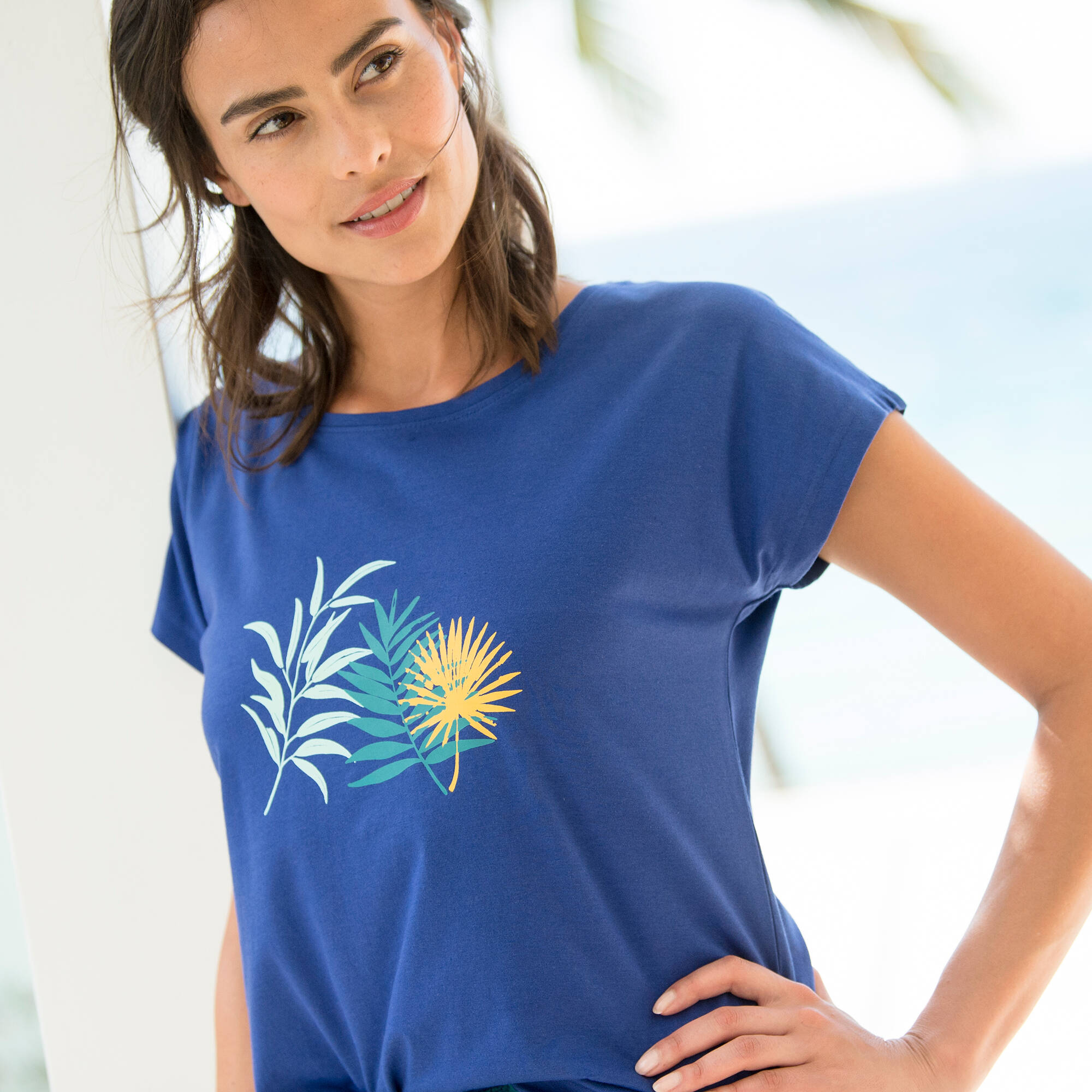 T-shirt de pyjama imprimé tropical