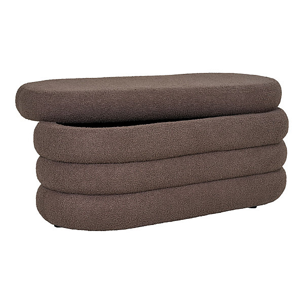 Banc Dartford avec rangement pratique - Bouclé marron 103 x 45 x 44 cm, HN1238