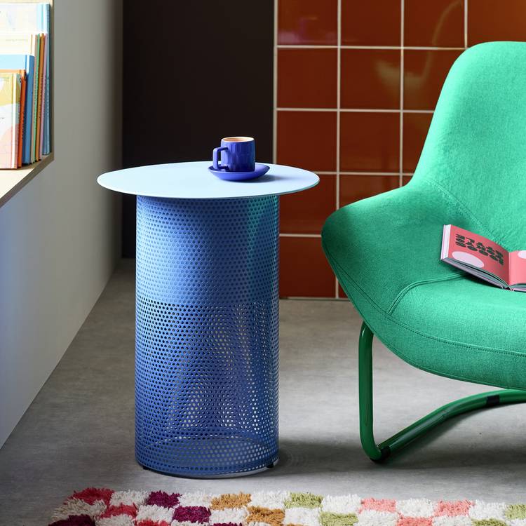 Habitat Anala Round Side Table - Blue