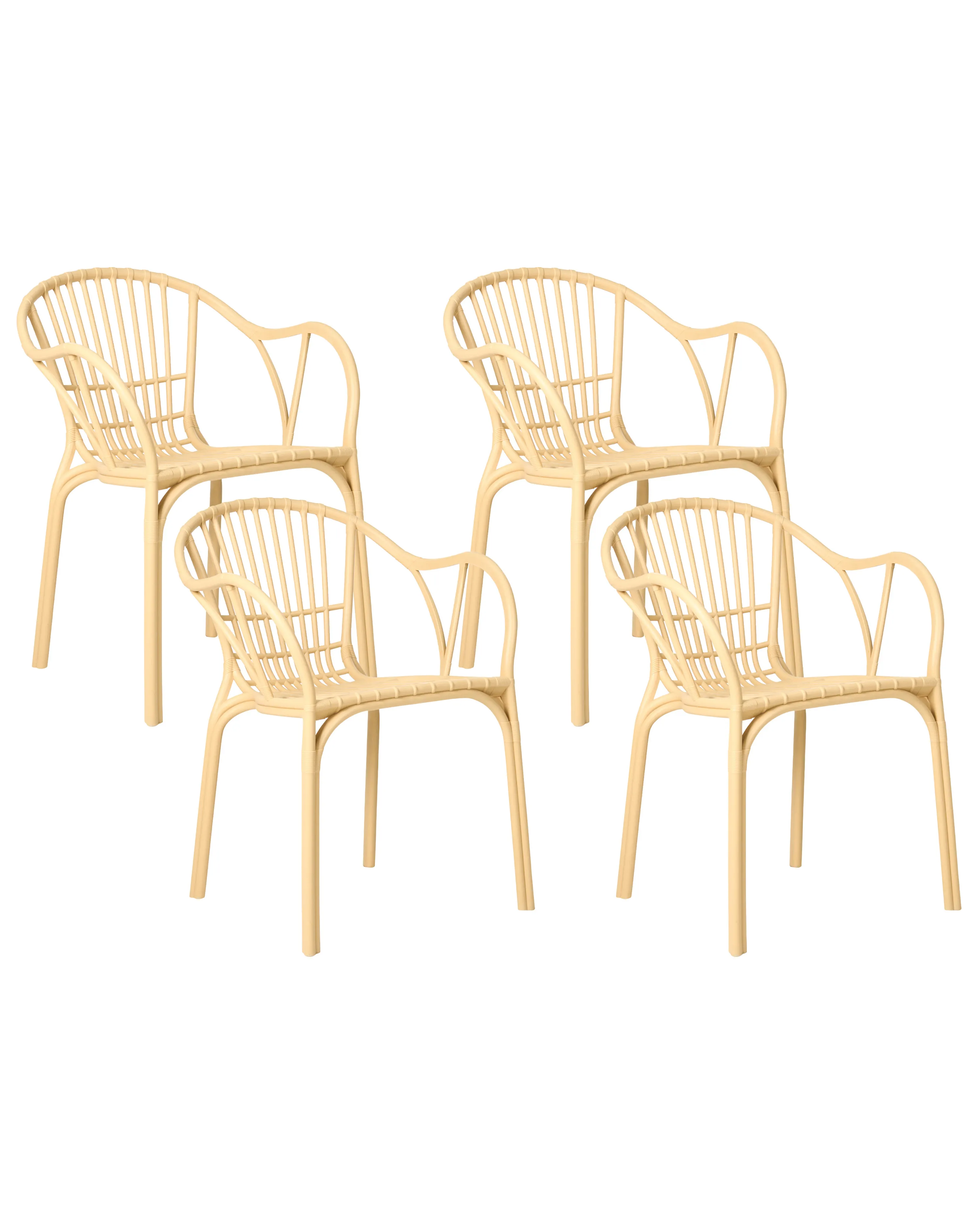 Set of 4 Garden Chairs ANDORA Beige