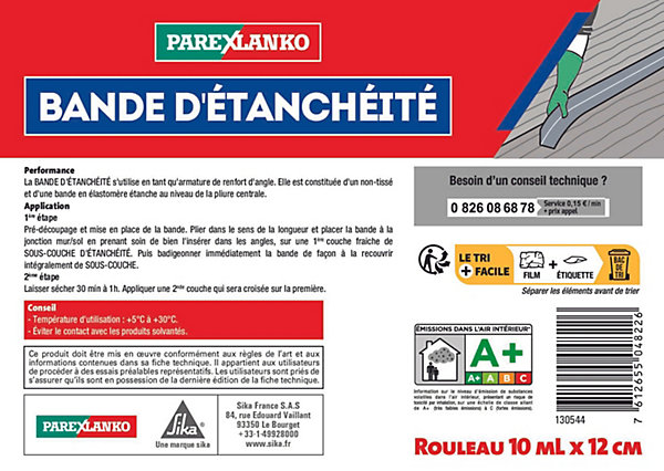 Bande d'étanchéité Parexlanko en rouleau 10ml x12cm