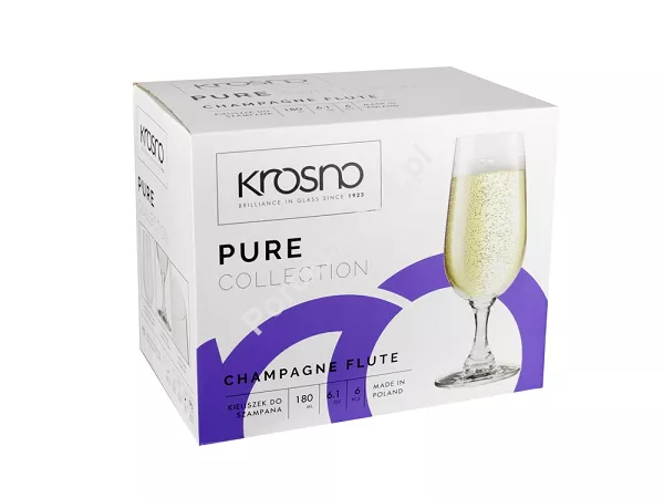 Kpl. kieliszków do szampana 180 ml (6 szt) Krosno - Pure (Basic) A230
