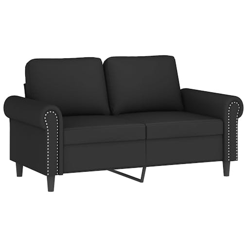 NNEVL 2 Piece Sofa Set with Pillows Black Velvet