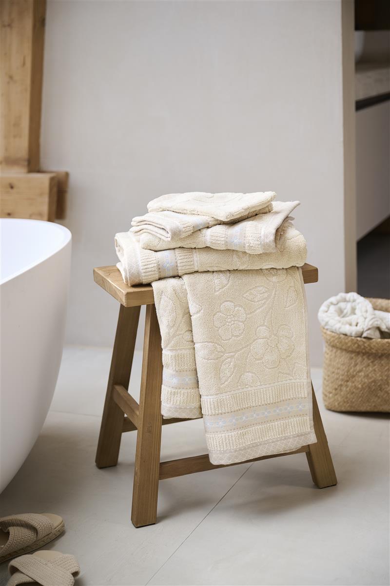 Pip Studio Jasmin Jacquard - Douchelaken - 70x140 - Zand