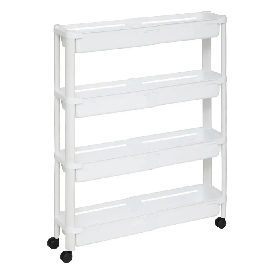 5Five Keuken/badkamer trolley 4 laags - 37 x 15 x 79 cm - wit