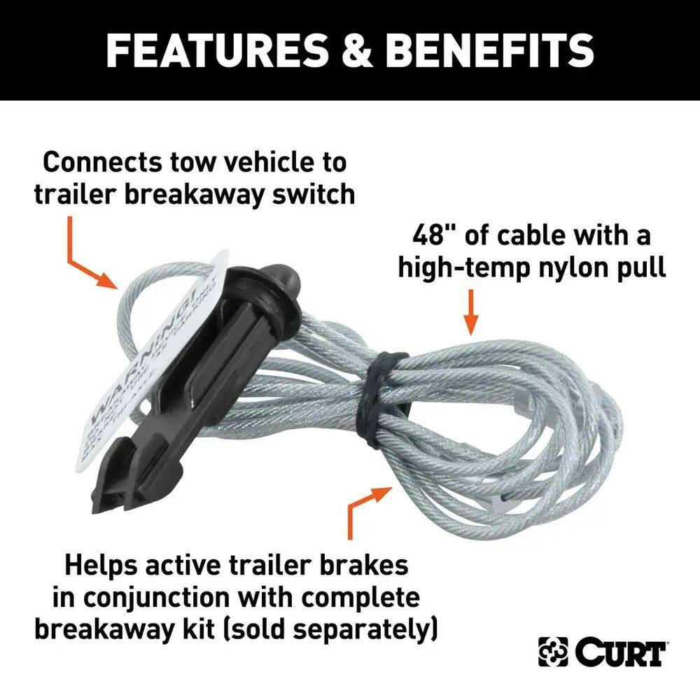CURT 52020  Replacement Breakaway Switch Lanyard With Pull Pin