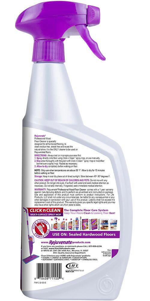 Rejuvenate Professional Wood Floor Cleaner Spray, Fragrance Free, 946-mL