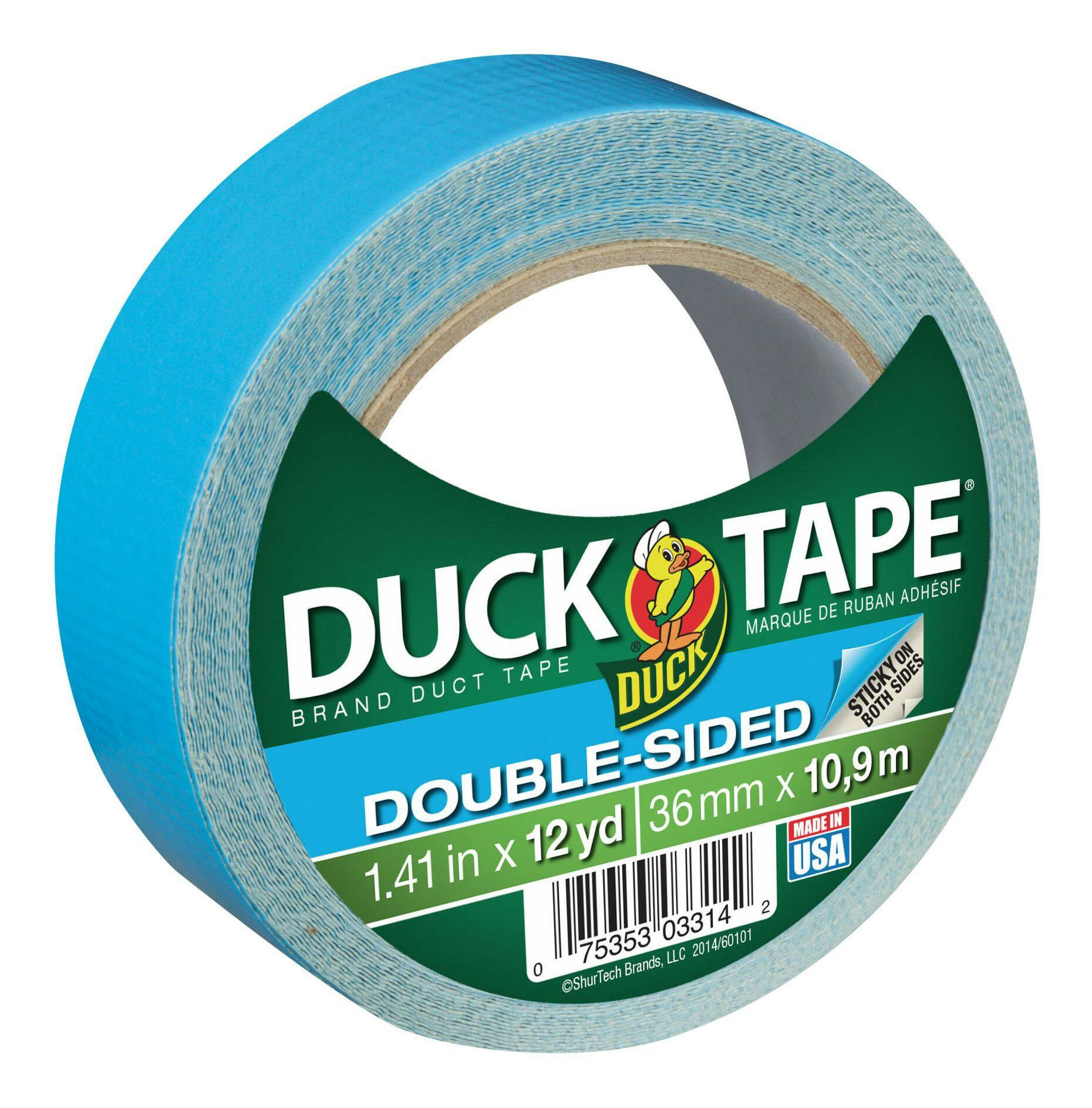 Duck Tape Double Sided Multi-Purpose Utility Duct Tape, Weather-Resistant, Blue, 1.4-in x 12-yd