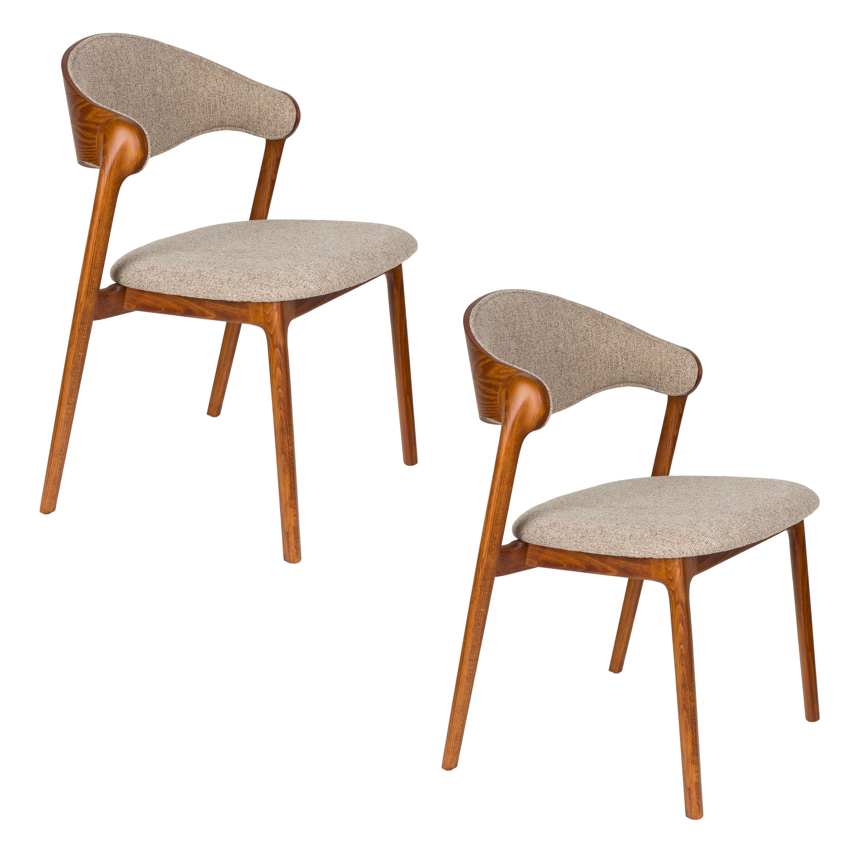 Dutchbone Babington Eetkamerstoelen Walnoot kleur - Set van 2