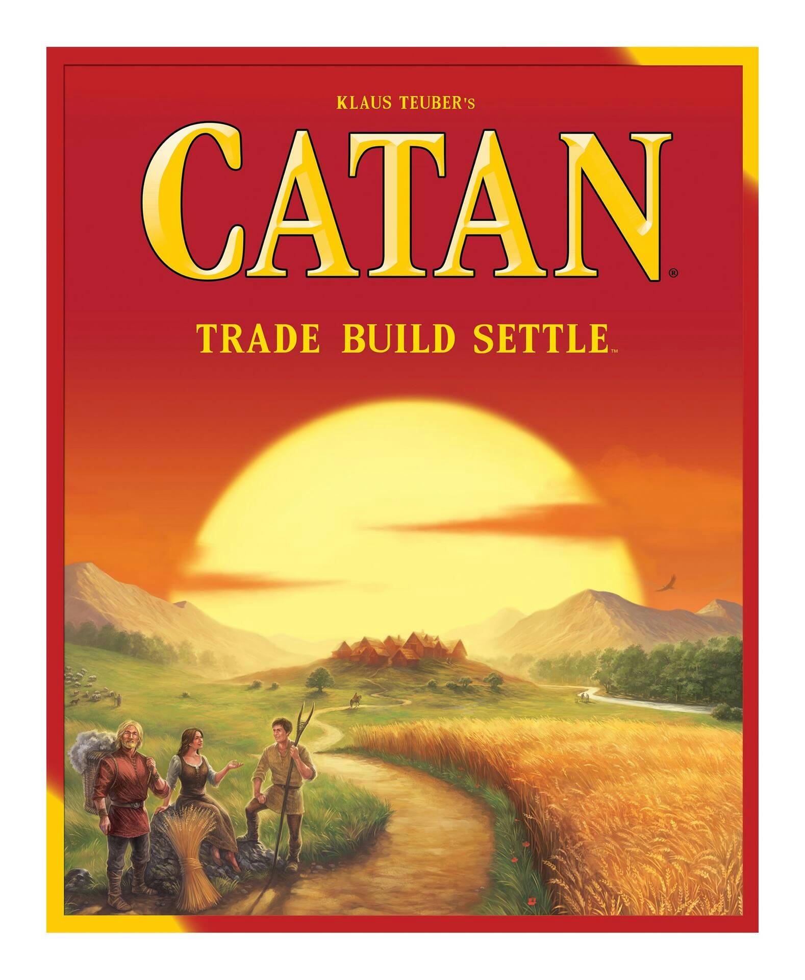 Klaus Teuber's Settlers of Catan Original Trade Build Settle Board Game Set, Ages 10+