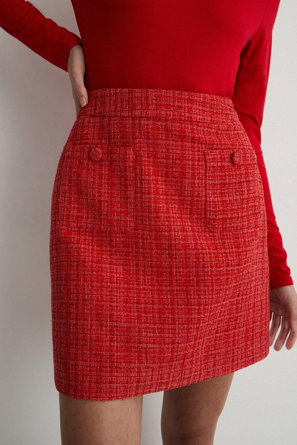 Warehouse Tweed Pocket Pelmet Skirt