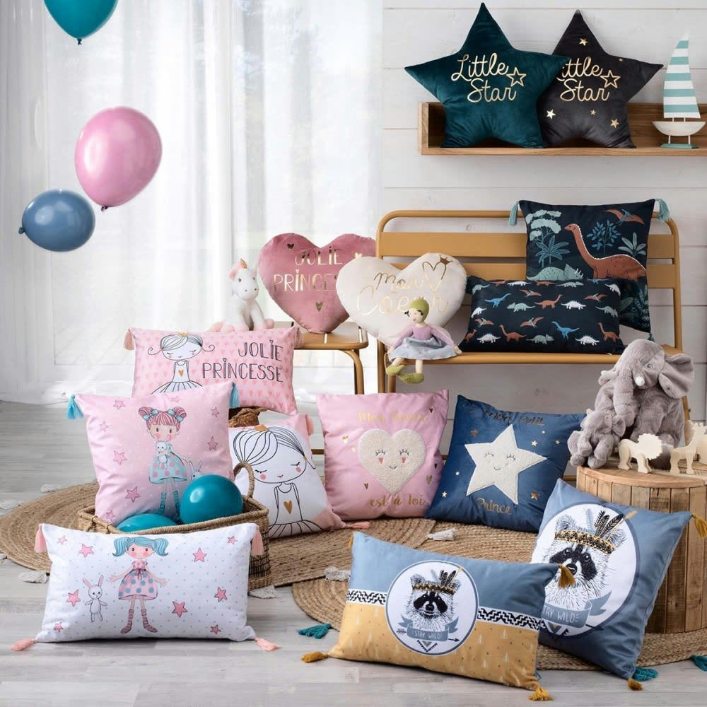 - Coussin Bleu polyester 40 X 40