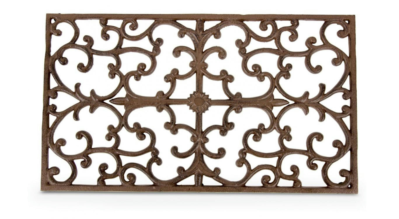 - Paillasson Rectangulaire Fonte Marron 65x2x37cm