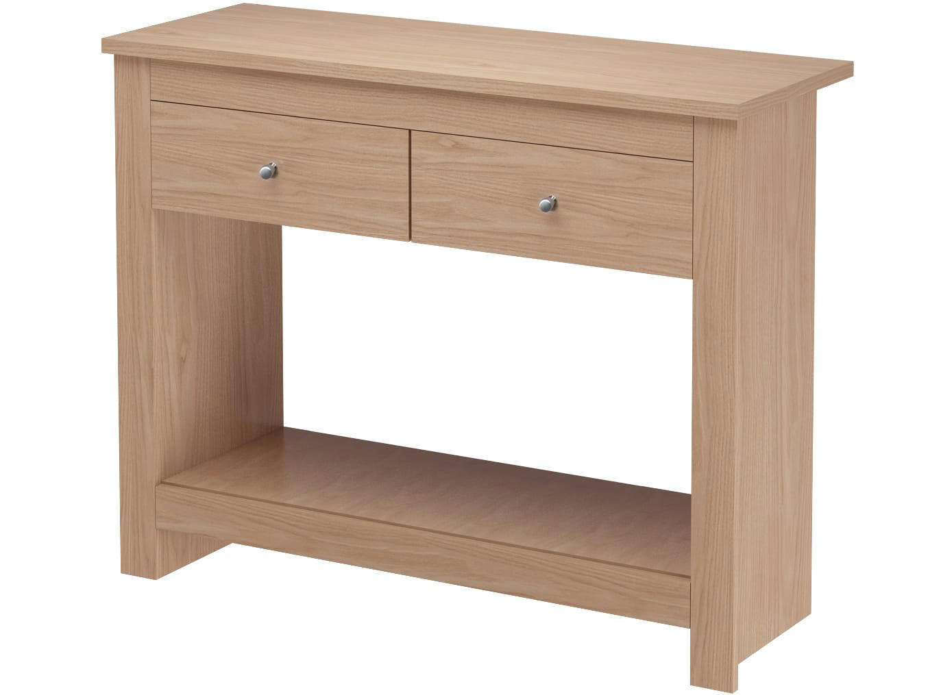 EMERALD - Table console avec 2 tiroirs en MDF chêne