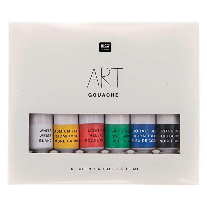 BASIQUE - Set peinture gouache couleurs basiques 6x12ml