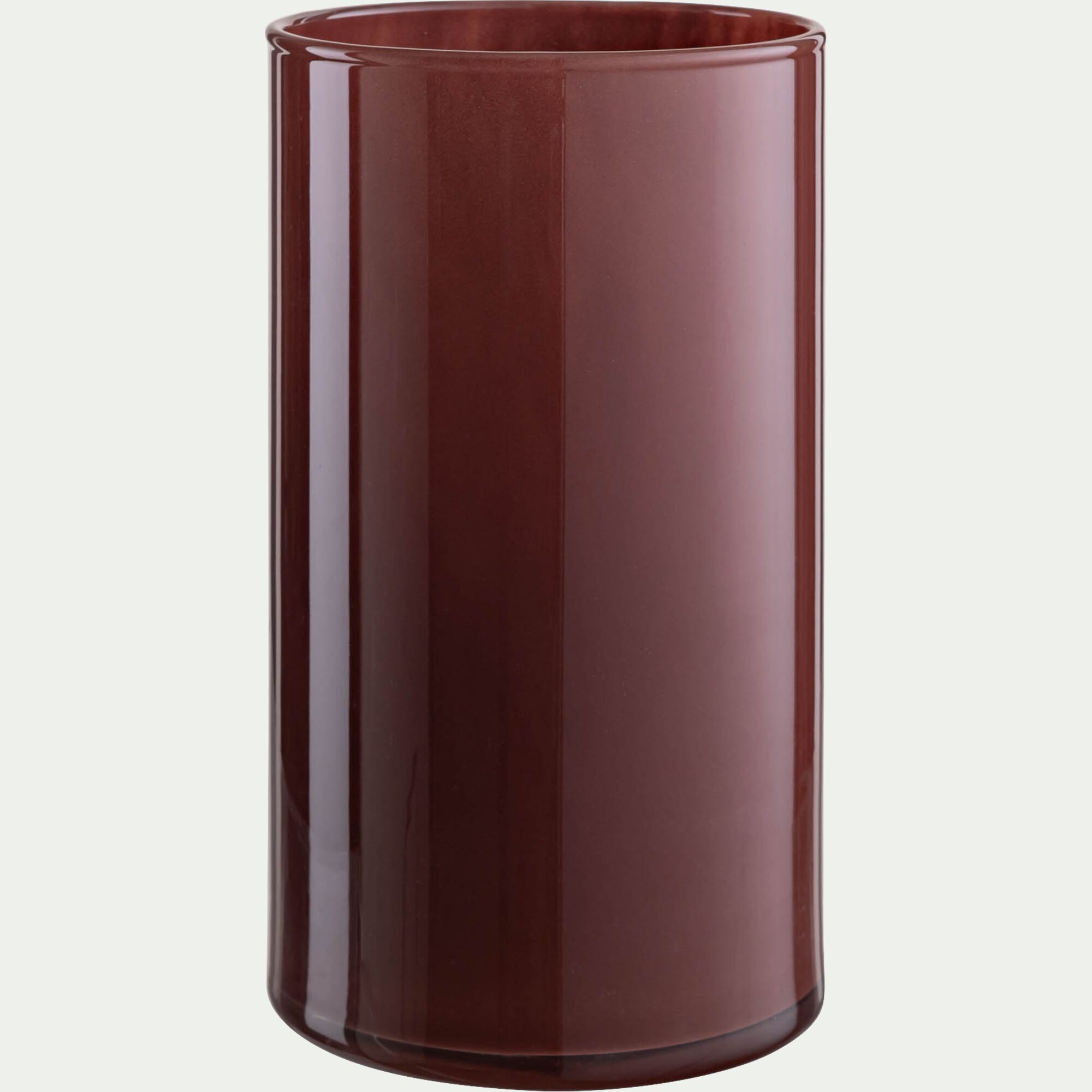 ARCOMIE - Vase tube en verre H23cm - marron