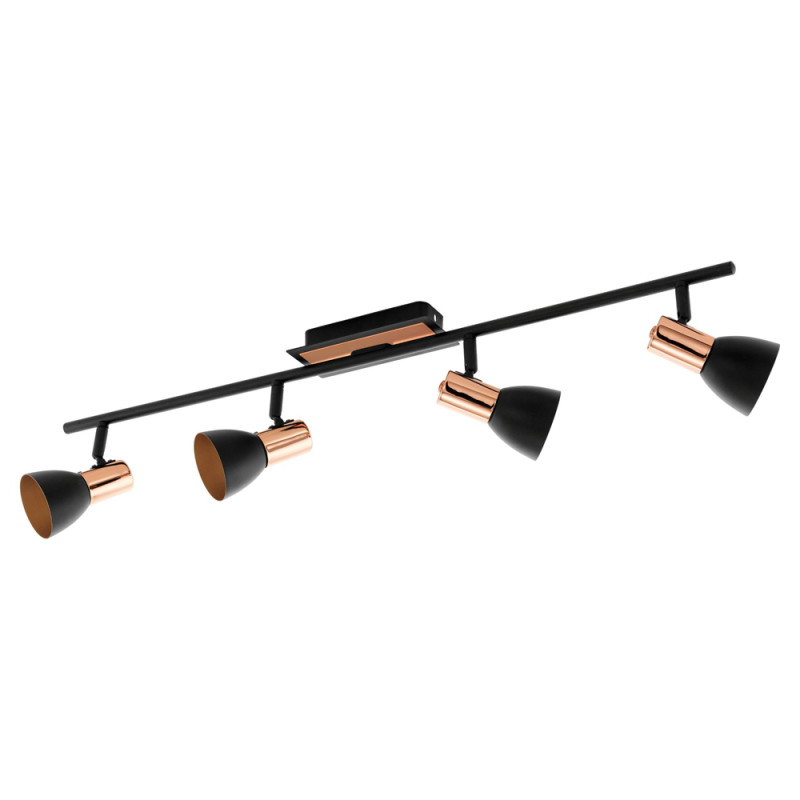 Spot LED Barnham noir et cuivre 4 x 3 W EGLO