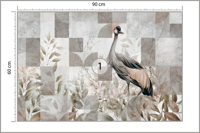 Fototapeta Żuraw Pośród Liści 90x60cm