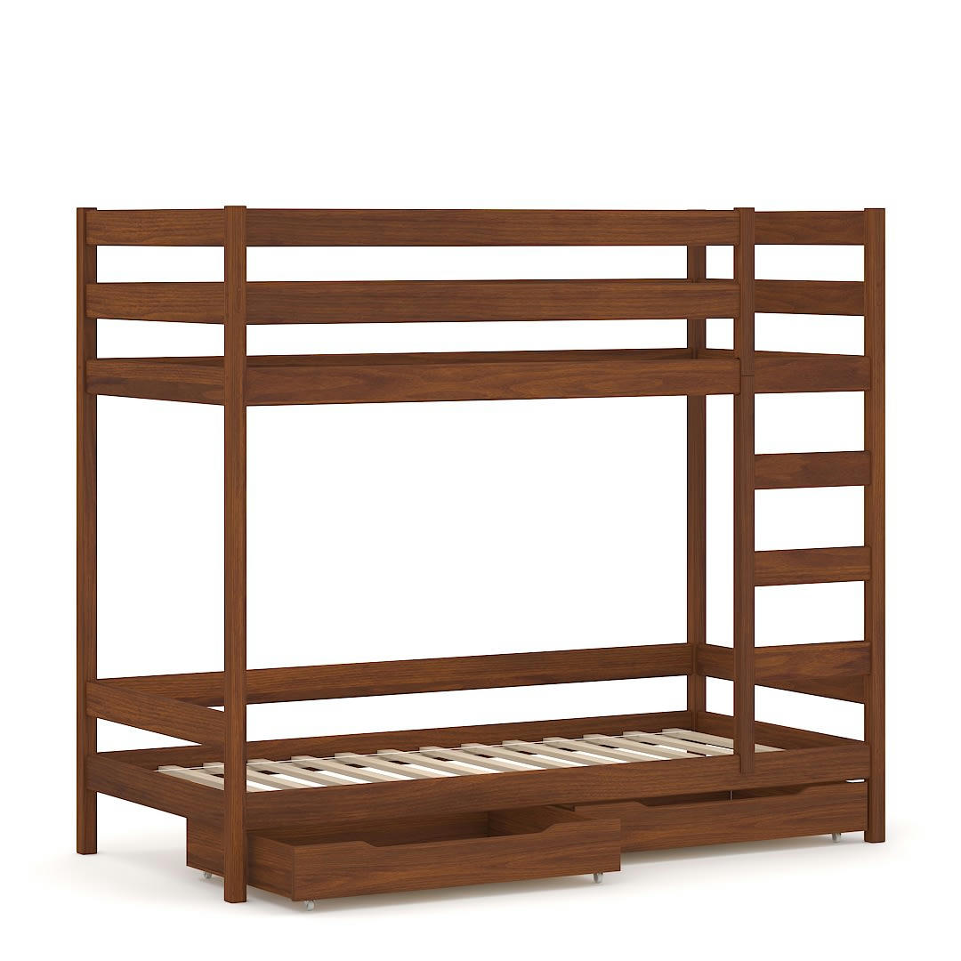 - Lit superposé en pin massif 180x80 palissandre