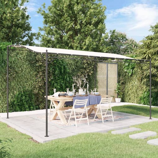 NNEVL Canopy Cream 4x3 m 180 g/m&sup2; Fabric and Steel