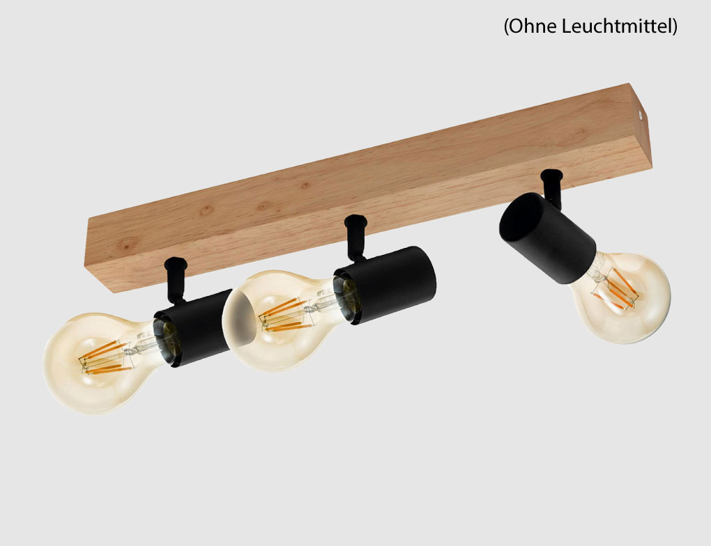 Spotbalken Holz dreiflammig